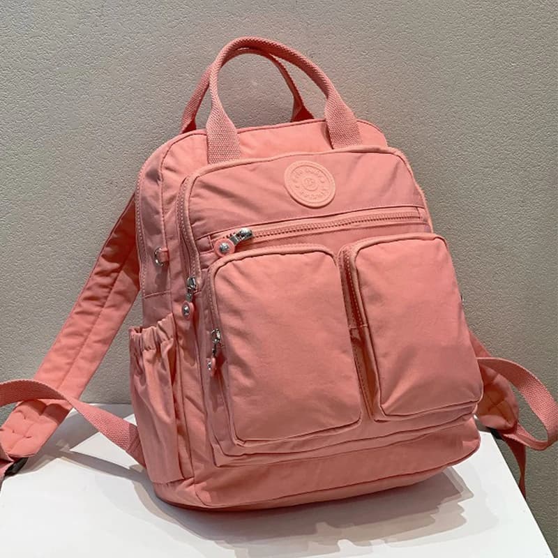 Sac à dos femme étanche en nylon avec multiples poches - Sac d'école et voyage pour ordinateur portable