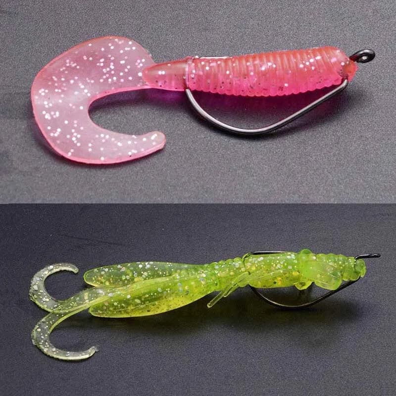 20 hameçons pêche leurres souples large gap pour gros carnassiers, acier carbone noir résistant