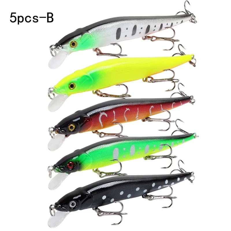 Leurres durs bioniques 11.5cm/14g pour brochet et perche - appâts artificiels wobblers 3D eyes 5/10 pièces