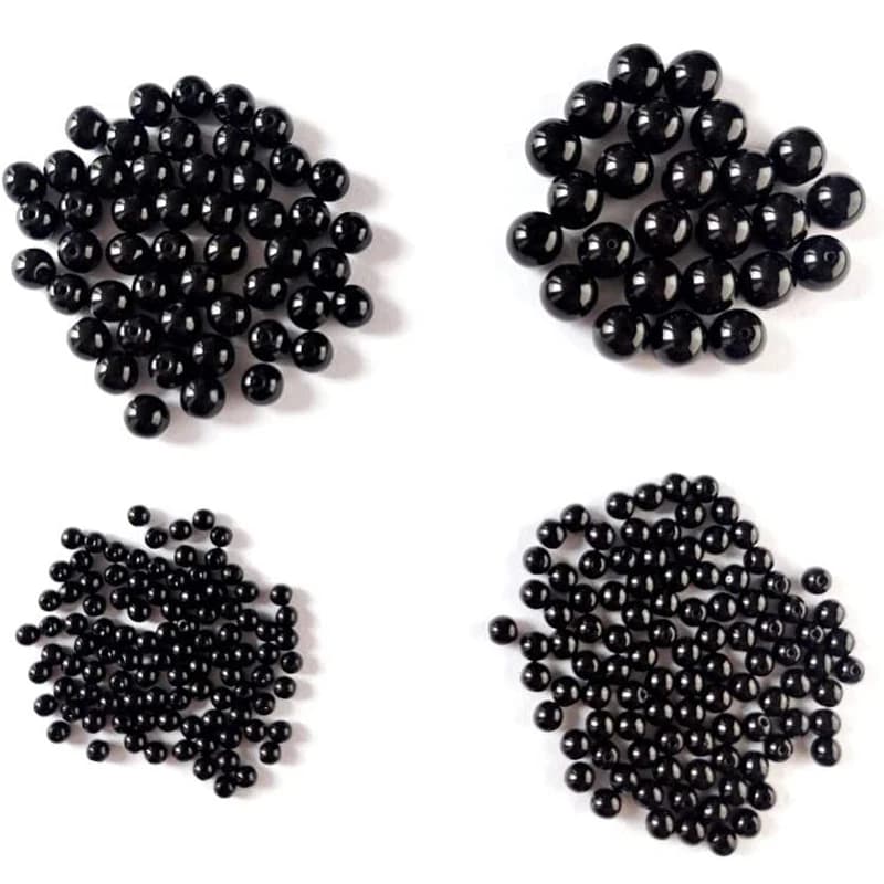 100 perles de pêche rigides et souples 3mm à 8mm, stoppeurs noirs pour appâts et montages carpe