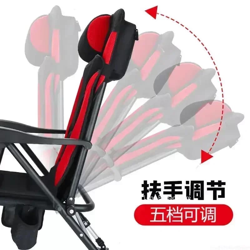 Chaise pêche pliante aluminium réglable inclinable pour pique-nique plage portable