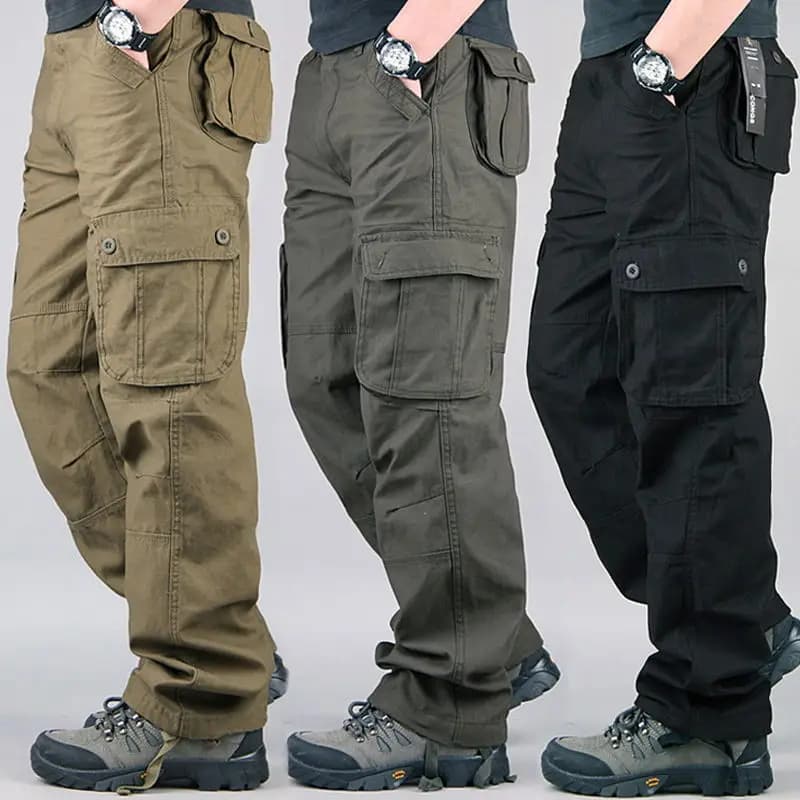 Pantalon cargo coton 2025 homme - multiple poches pour pêche organisée et randonnée