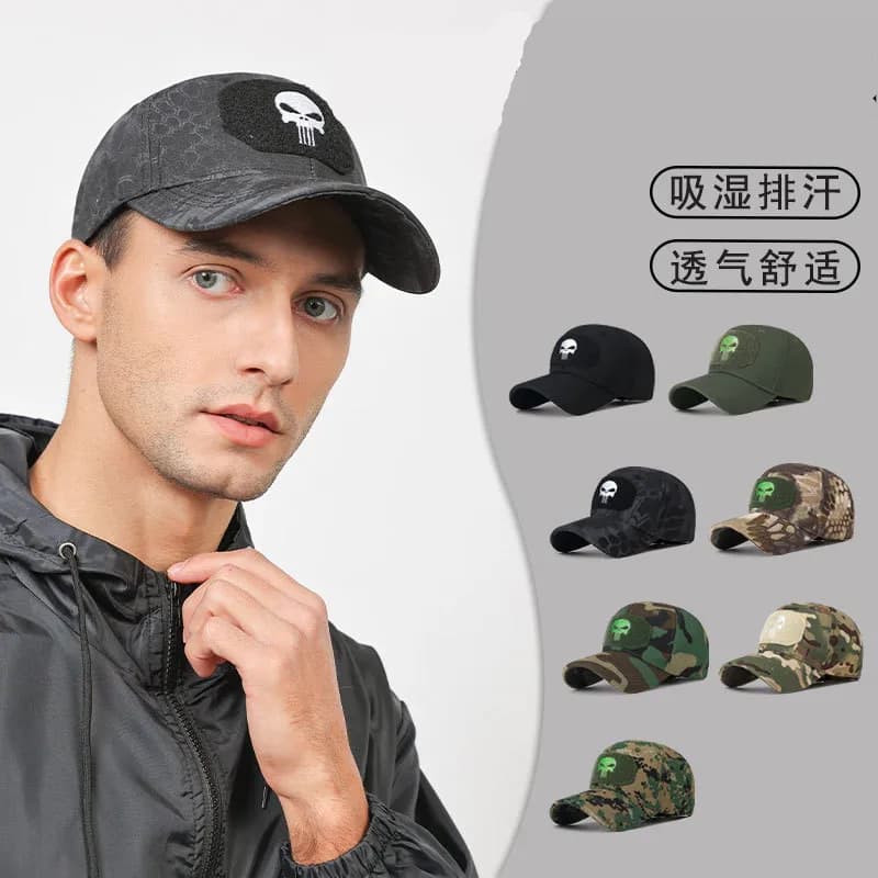 Casquette de pêche tactique velcro pour randonnée pêche et camping montagne