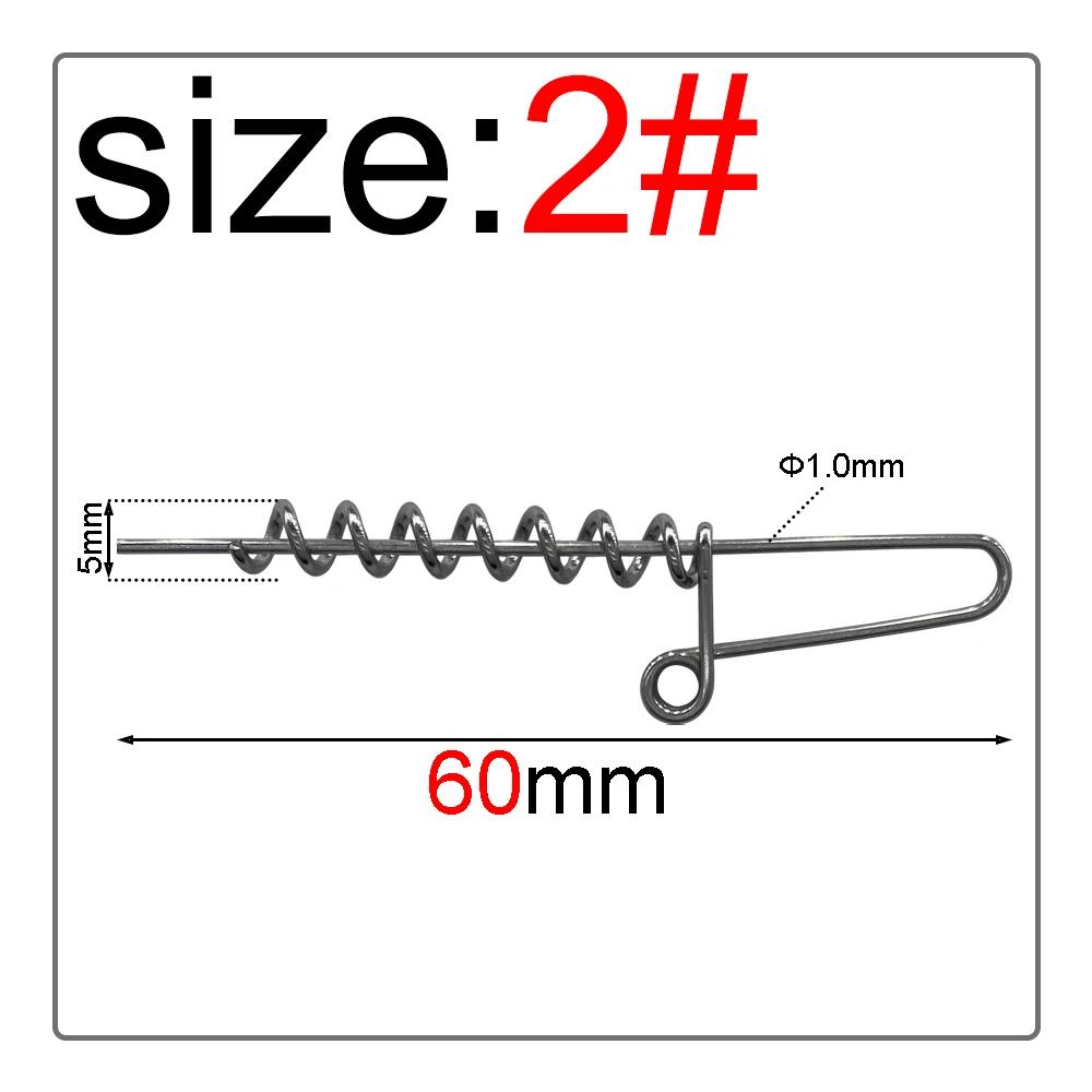 20 vis Spinpoler fixation leurres souples 45mm/60mm - accessoires pêche à vis ressort