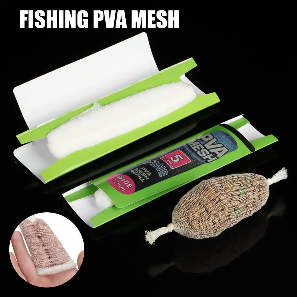 Filet PVA soluble pour pêche à la carpe - Recharge 5M/20M en diamètres 25/37/44mm, idéal pour amorces