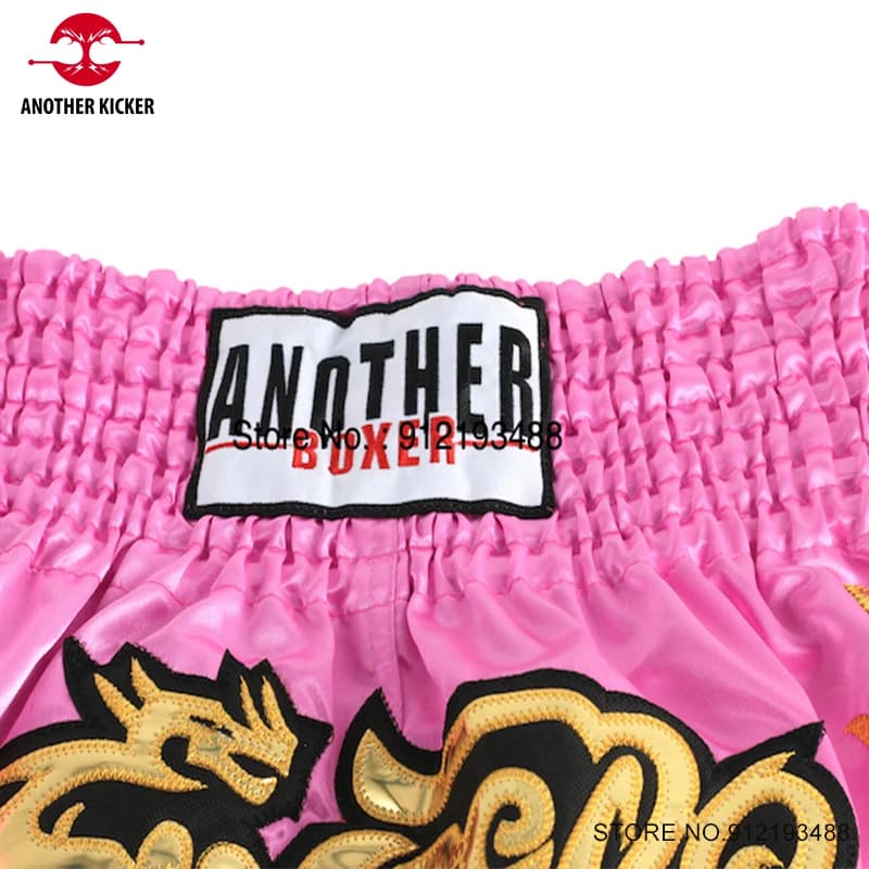 Short de boxe Muay Thai 2024 brodé pour entraînement, combat et arts martiaux homme femme enfant