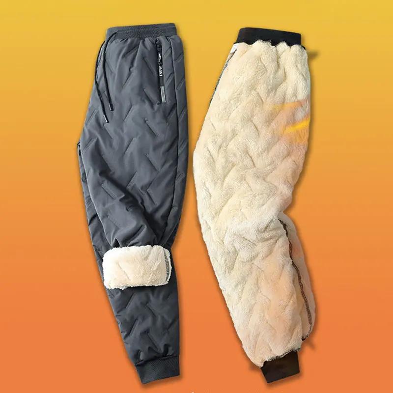 Pantalon hiver homme cachemire polaire épais coupe-vent imperméable pêche pêche chaud