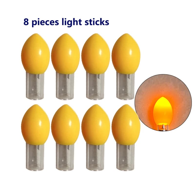 8 bâtons luminescents électroniques sans pile pour pêche en mer nocturne