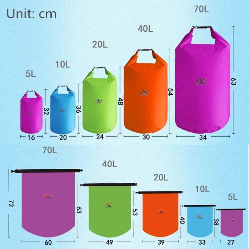 Sac étanche flottant 5-70L pour pêche bateau - Sac pêche étanche grande capacité pour activités nautiques