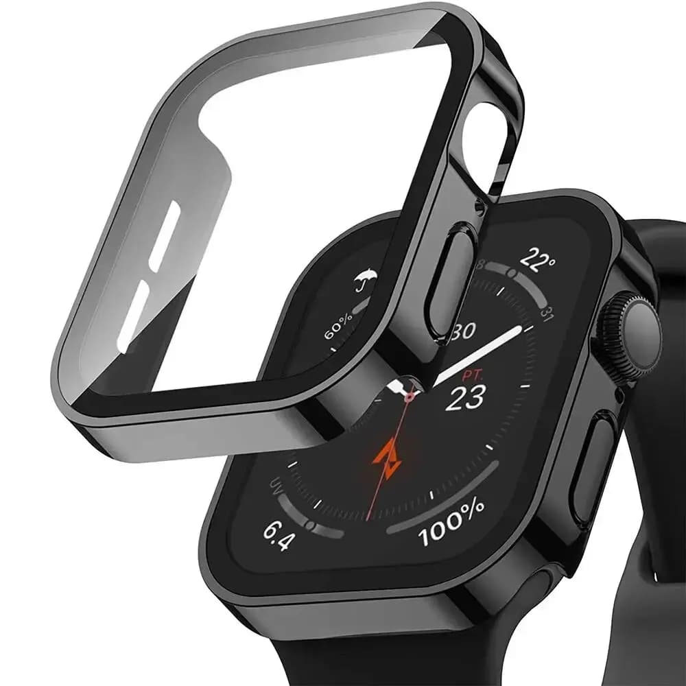 Coque et protecteur écran trempé pour Apple Watch 45mm 41mm pêcheur étanche protection chocs accessoires