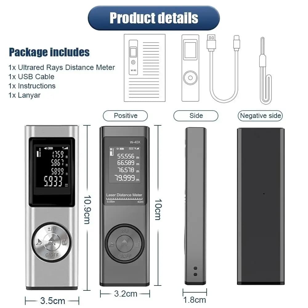Mini télémètre laser portable - Mesure d'angle et distance pour pêche précise et construction
