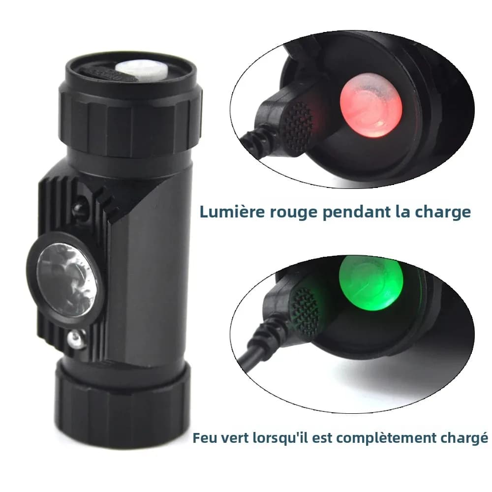 Lampe frontale BORUiT 020 avec détecteur de mouvement 1000LM rechargeable USB-C étanche pêche