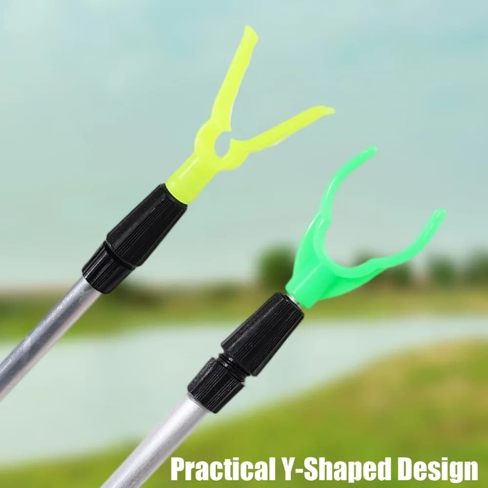 Support de canne à pêche métallique réglable type Y portable ultra-court fixation sol