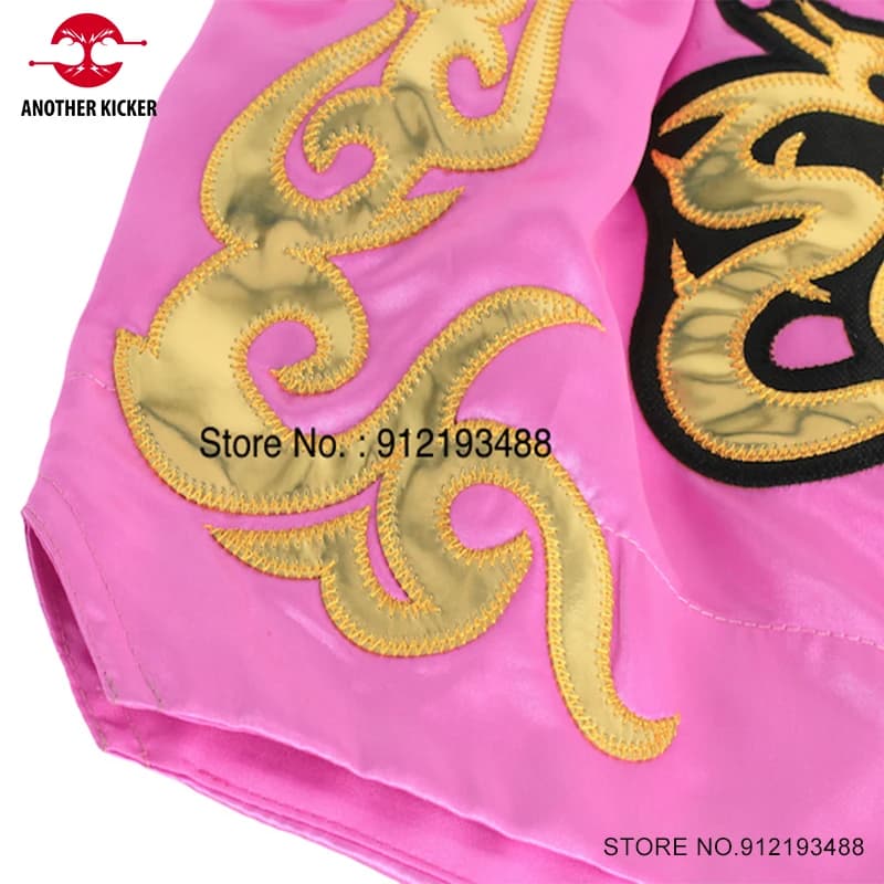Short de boxe Muay Thai 2024 brodé pour entraînement, combat et arts martiaux homme femme enfant