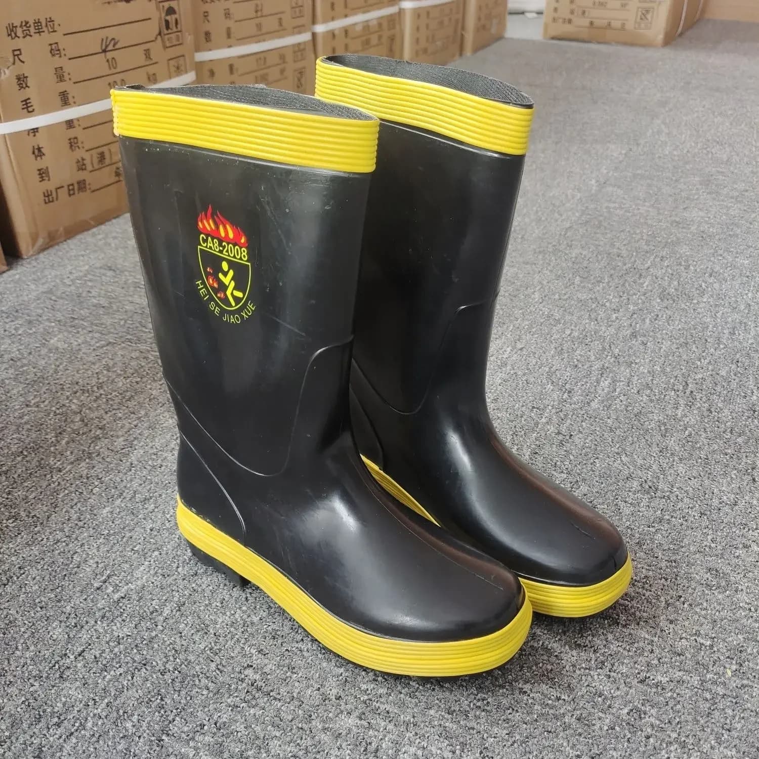 Bottes pêche homme PVC imperméables antidérapantes sans lacets larges pour jardin et activités extérieures