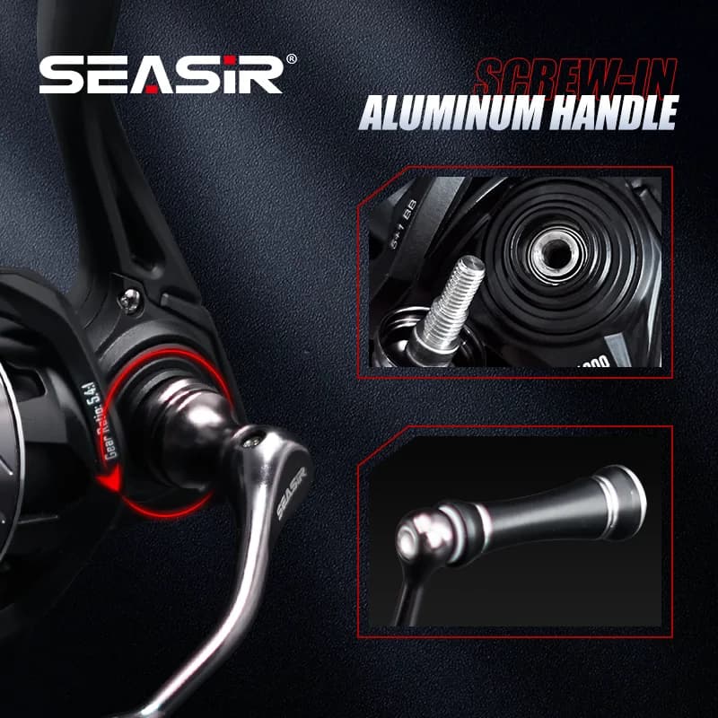 Moulinet de pêche spinning SEASIR Stream 139g ultraléger, frein 6kg et roulements 5+1 pour pêche sportive