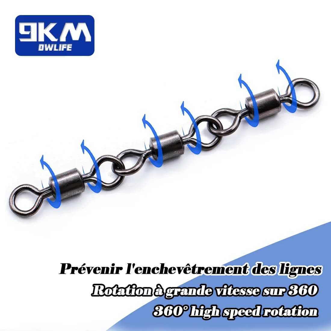 Émerillons barrel 3 axes pêche mer - Connecteurs ligne 15-60 pièces pour basse ligne leurres