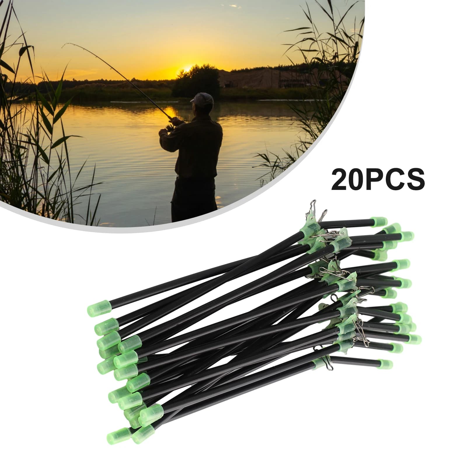 20 anti-emmêleurs feeder luminescents avec plombs snaps pour pêche au coup sans nœuds