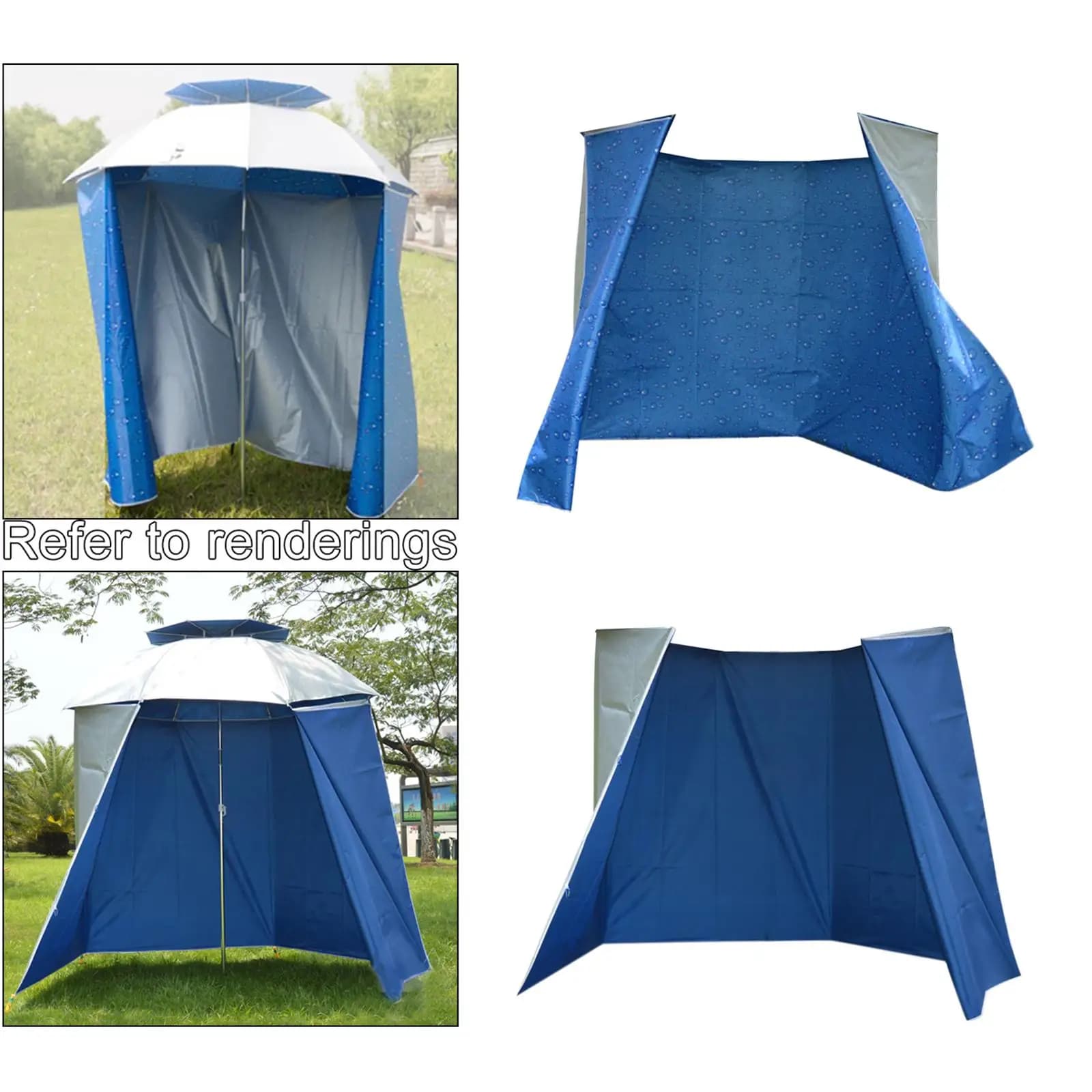 Abri parapluie court pêche pliable avec pochette de transport camping extérieur