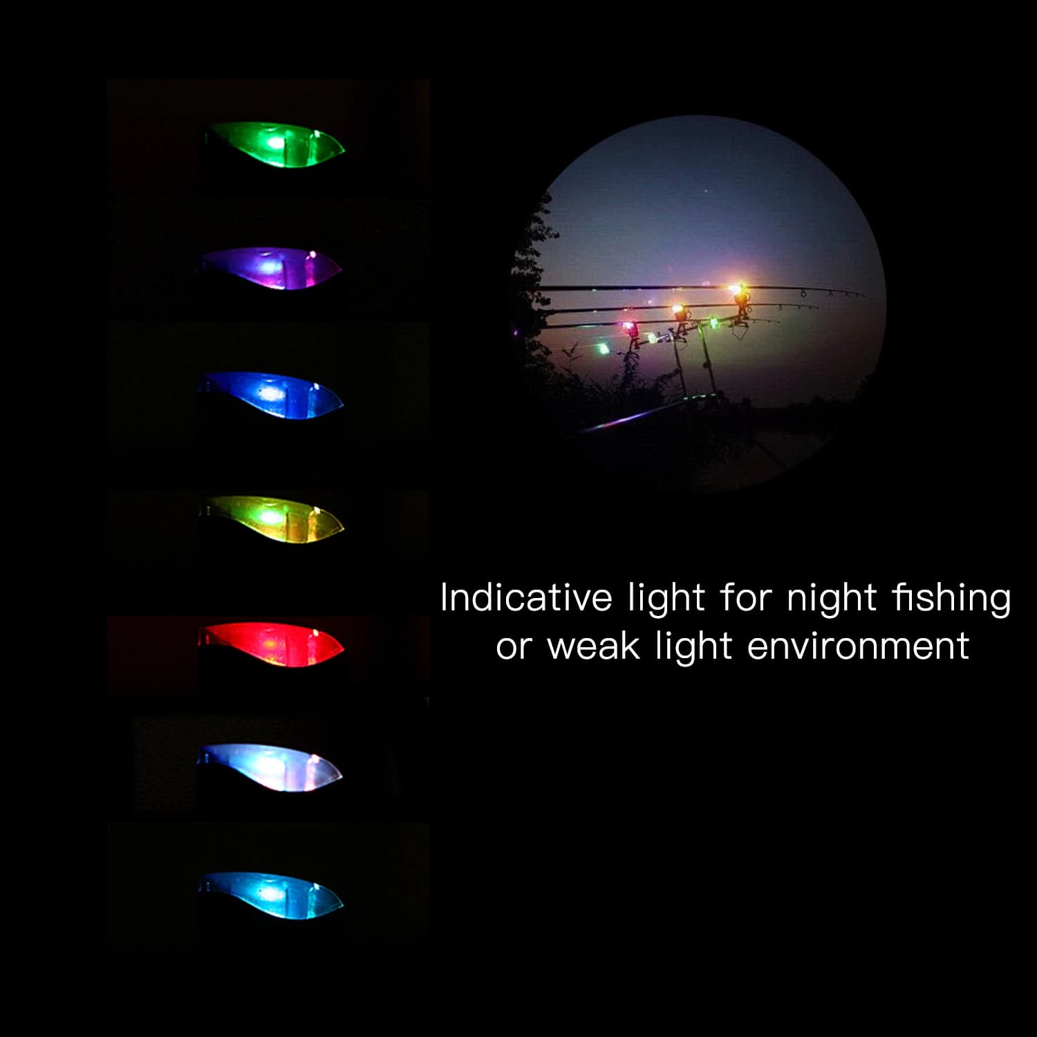 Alarme de pêche sans fil Lixada numérique - Kit alerte touche avec LED colorées et étui portable