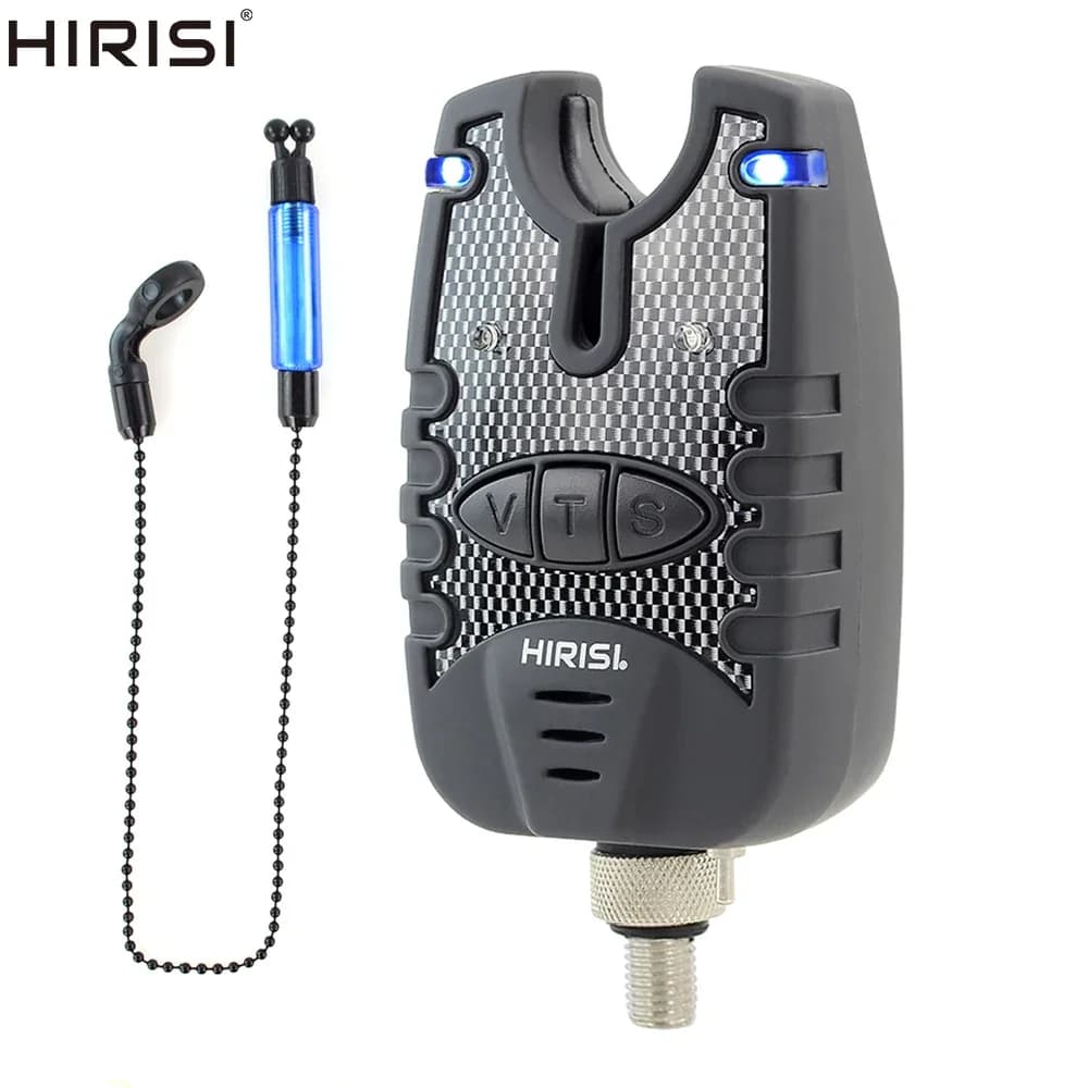 Kit alarme et swingers Hirisi 1+1 pour carpe - Indicateur LED 4 couleurs avec détecteur de touches précis