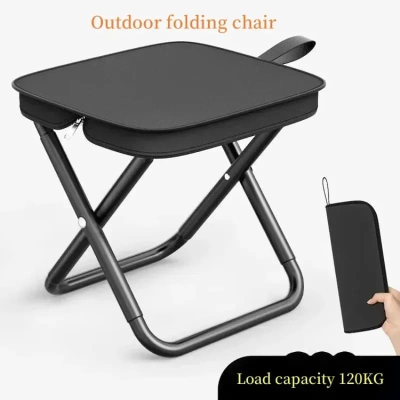 Tabouret de pêche portable en forme d'étui à crayons - Petit siège pliant sac à main pour tourisme et loisirs