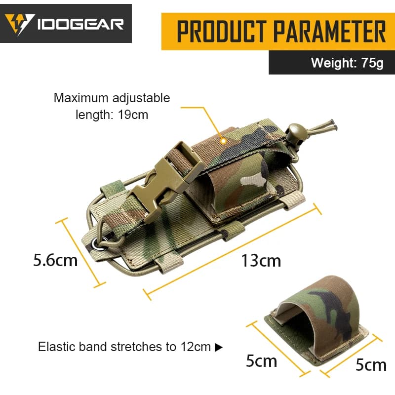 Pochette radio BAOFENG tactique pêche - Porte talkie-walkie MOLLE Gridlok IDOGEAR