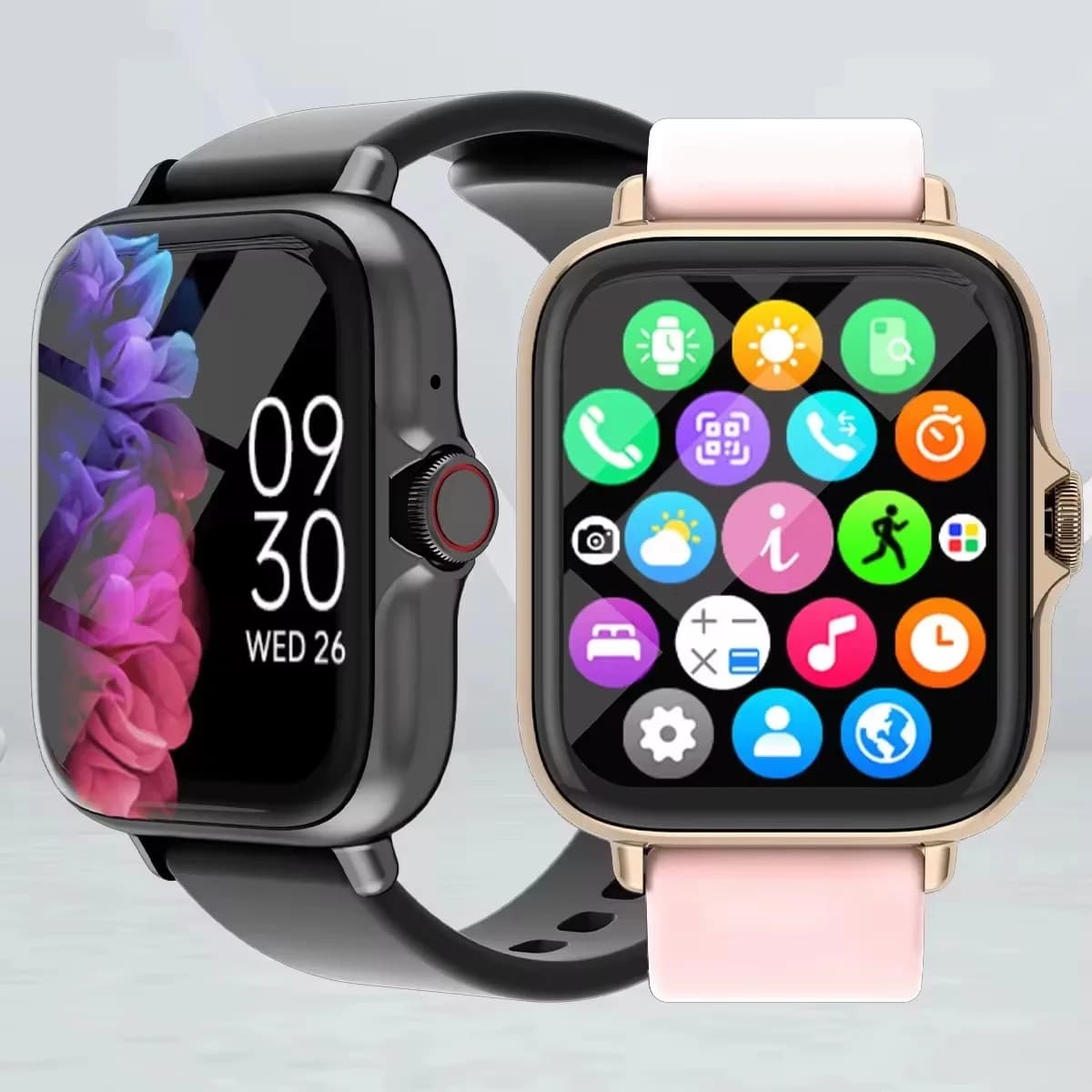 Montre connectée étanche 1.83'' avec appels, messages et monitoring sportif compatible iPhone Android