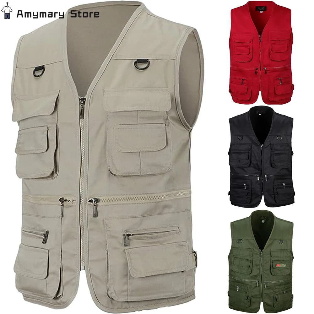 Veste légère homme pêche et randonnée été avec multiples poches cargo S à 6XL