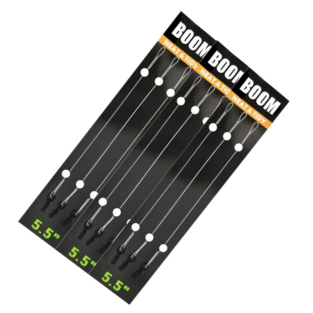 Bas de ligne fluorocarbone 100% pour carpe avec émerillon Ronnie - 5.5 pouces pour montages fusibles