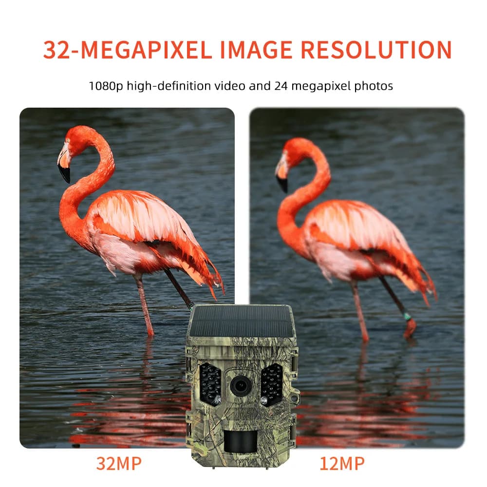 Caméra trail solaire 4K 1080P vision nocturne étanche WiFi Bluetooth APP détection mouvement