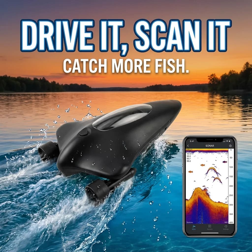 Sonar télécommandé avec appli WiFi - Détecteur de poissons sans fil pour bateau et kayak