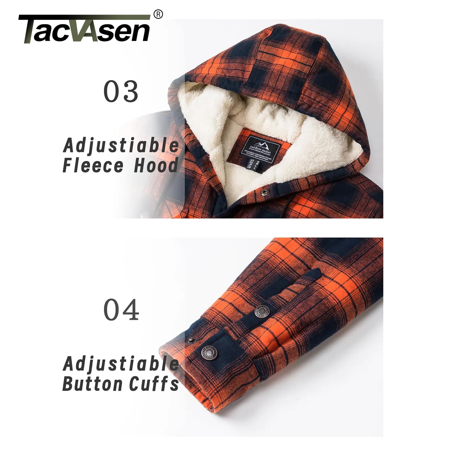 Veste polaire épaisse Sherpa pour pêche hiver - Veste à carreaux homme boutonnée chaude