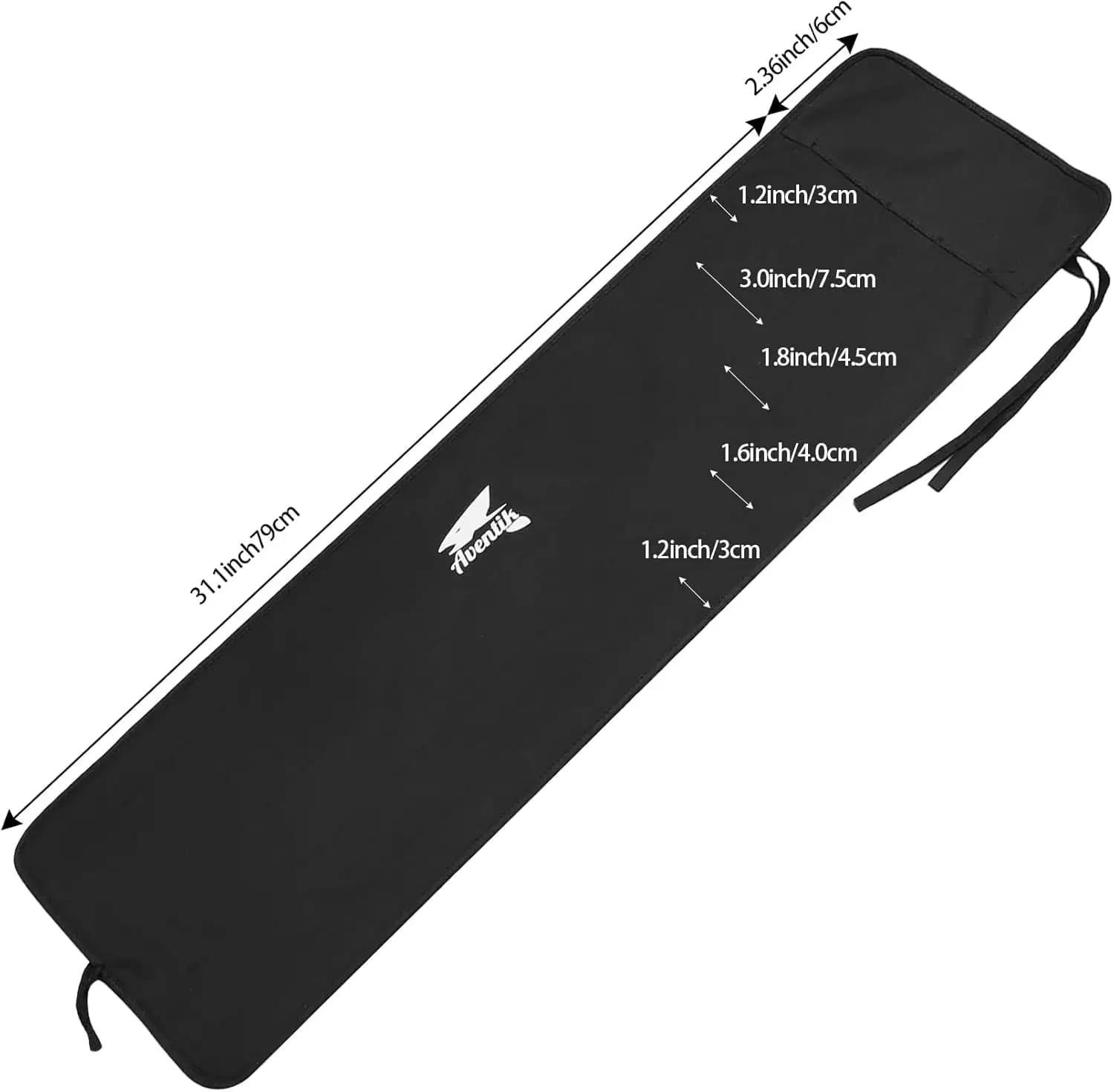 Chaussette néoprène Aventik pour canne à pêche mouche avec 5 compartiments et protection complète de la canne