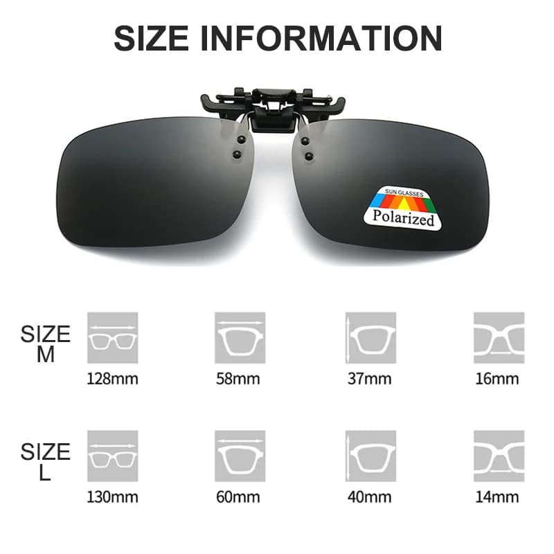 Kit 2 lunettes clip polarisées - Pour myopes conduite pêche vision nocturne protection solaire