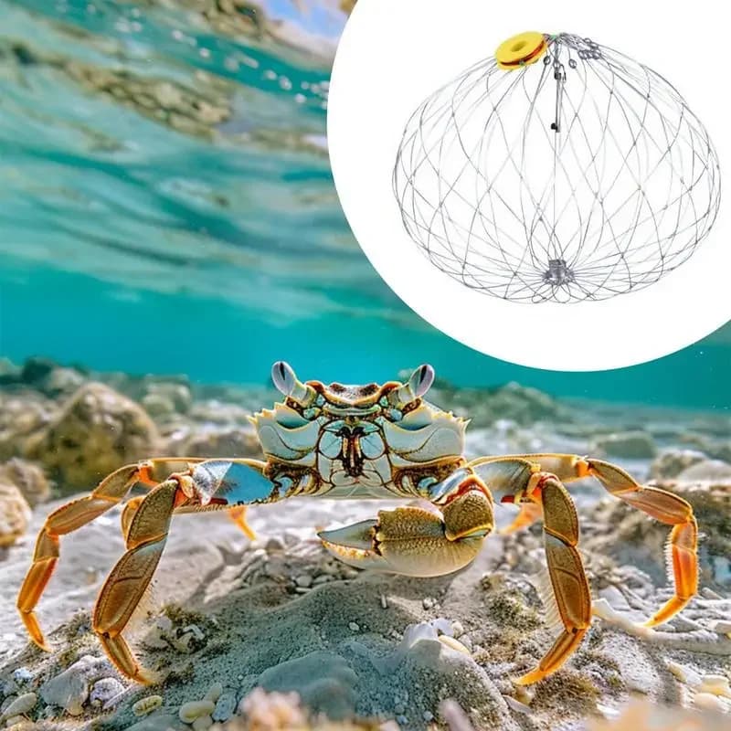 Filet piège poissons crabes automatique ouverture fermeture - Cage pêche extérieure accessoires capture