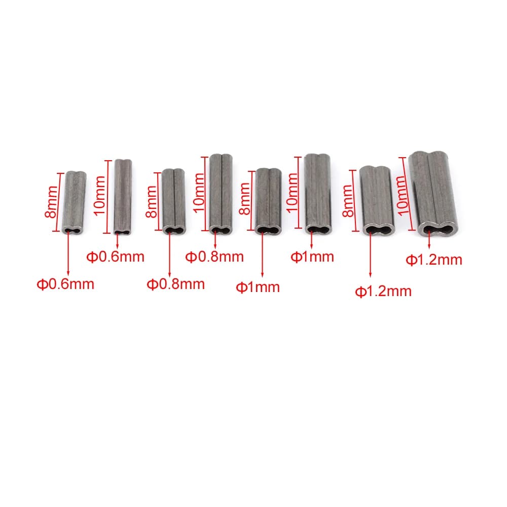 50 manchons de sertissage en cuivre double pour raccords de fil de pêche - accessoires de connexion