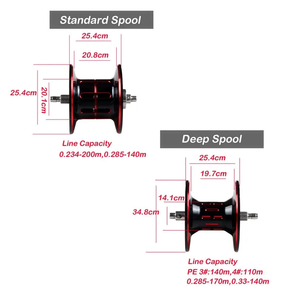 Moulinet de pêche casting multiplicateur 9BB pour seiche et poulpe avec deux spools