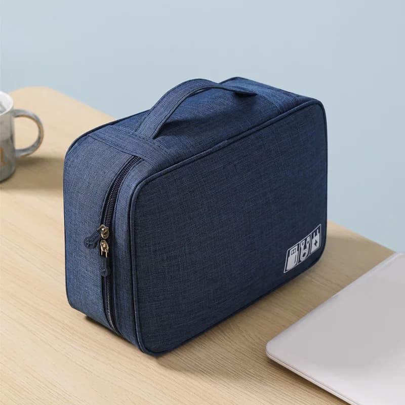 Trousse de rangement câbles étanche USB - Organisateur voyage pour chargeurs et câbles