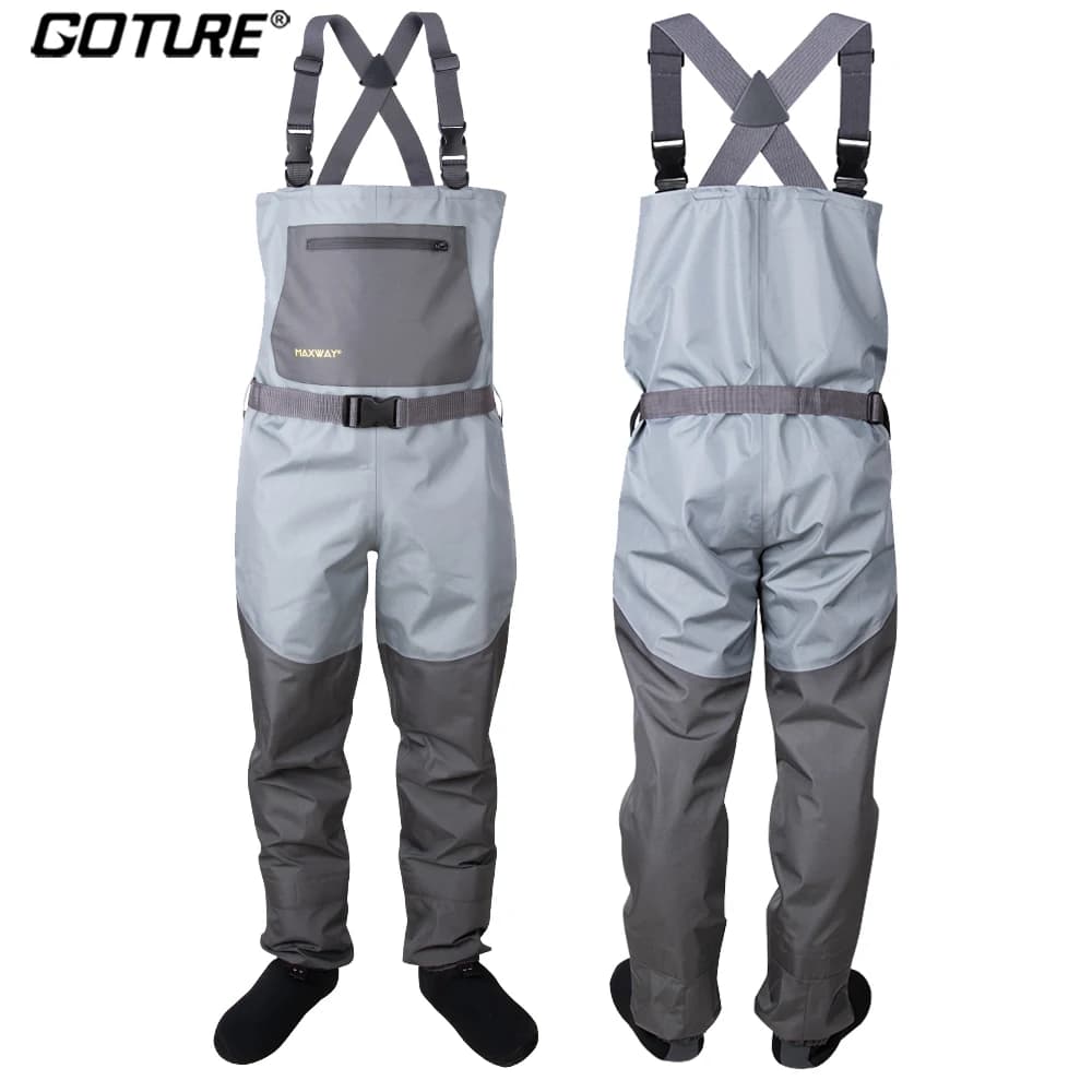 Waders Goture respirants bottes intégrées 100% étanches pour pêche à la mouche et chasse