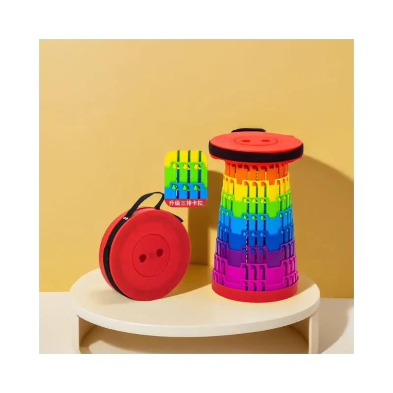 Tabouret pliant rétractable arc-en-ciel pour pêche nomade et voyages extérieurs