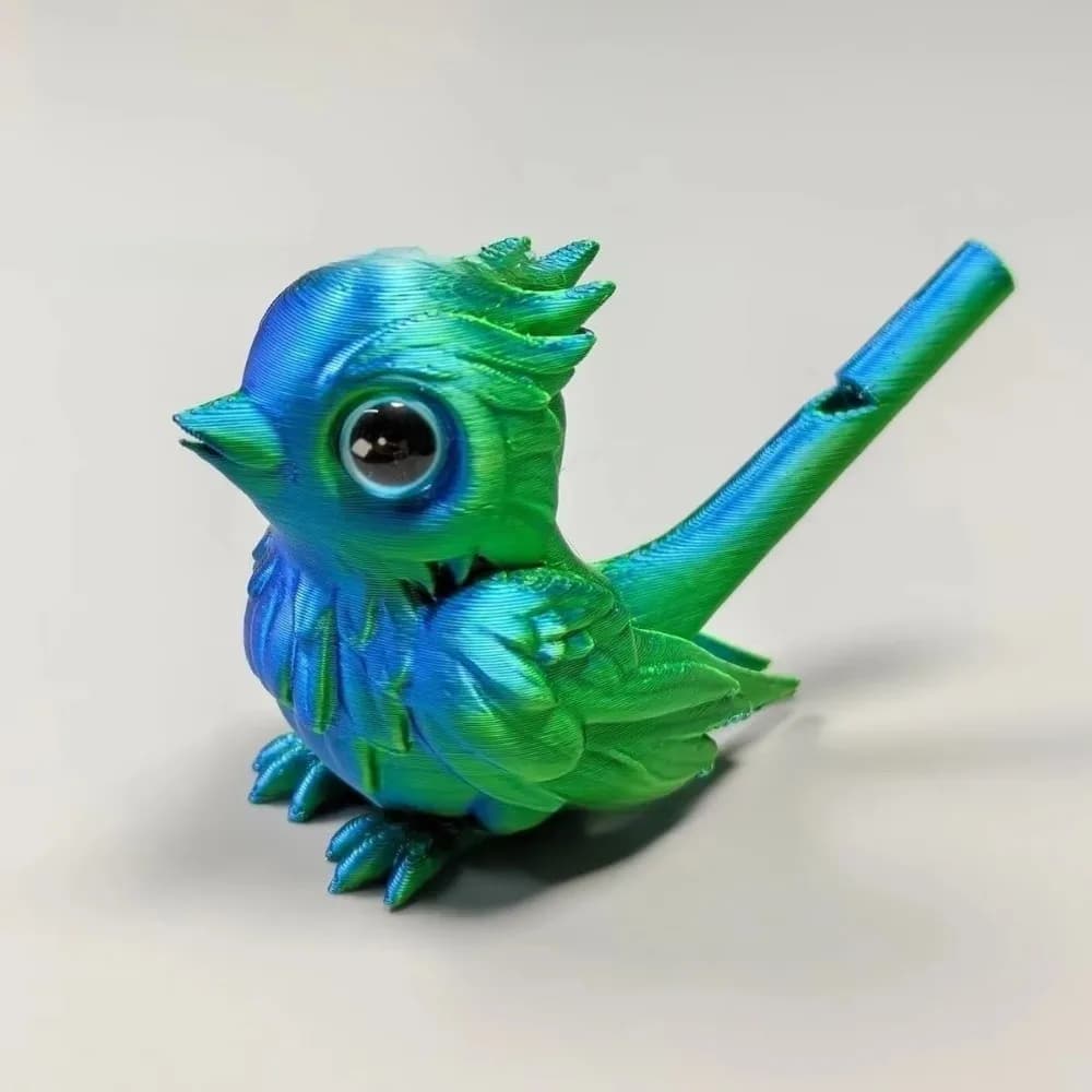 Sifflet oiseau portable imprimé 3D à gradient d'eau - Flûte décorative pour bureau ou cadeau original