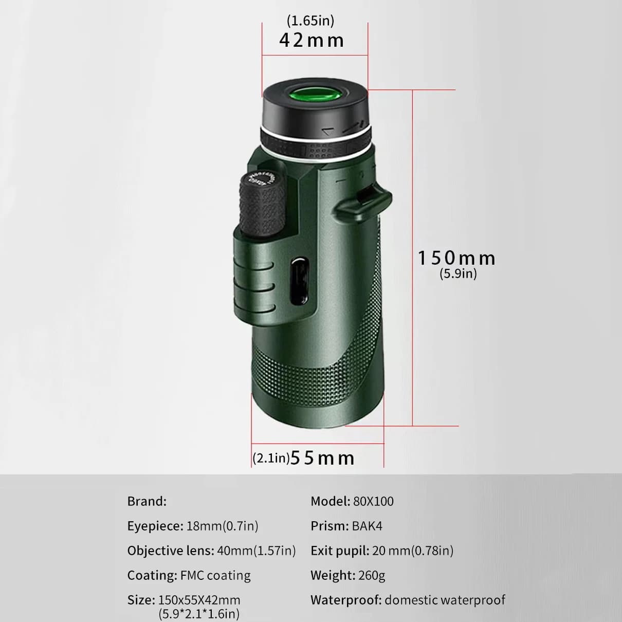 Télescope portable HD 5000m zoomable pliable pour observation longue distance chasse pêche