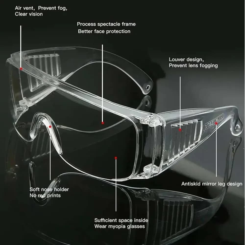 Lunettes de sécurité transparentes anti-projections pour travaux et laboratoire - protection complète