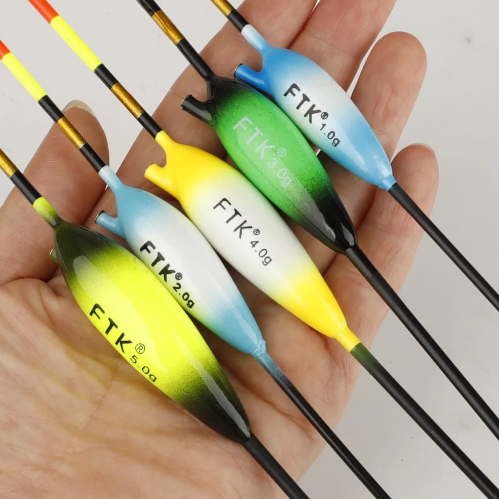 Kit 5 flotteurs coulissants FTK en balsa 18-24cm pour perche et poisson blanc - Bobbers verticaux sensibles