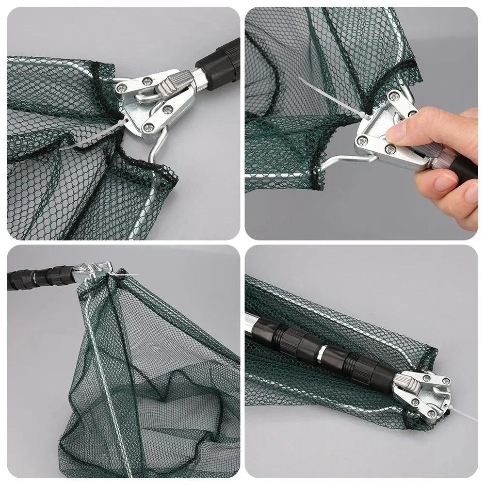 Épuisette télescopique 190cm pliable - Filet pêche fly carpe mer 92x55cm - Pêche nomade compacte