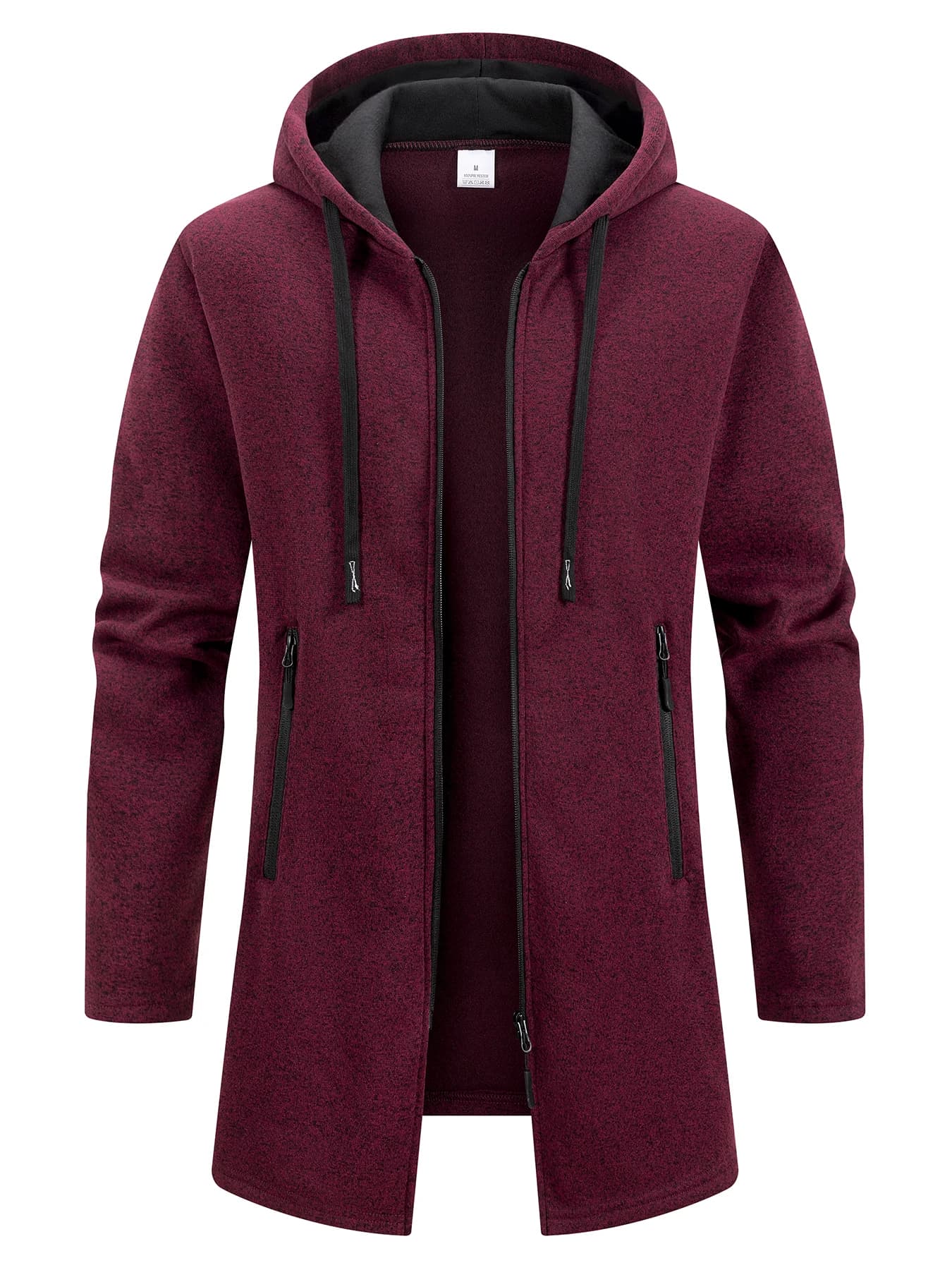 Sweat-shirt à capuche oversize homme épais chaud hiver pêche avec fermeture éclair confortable
