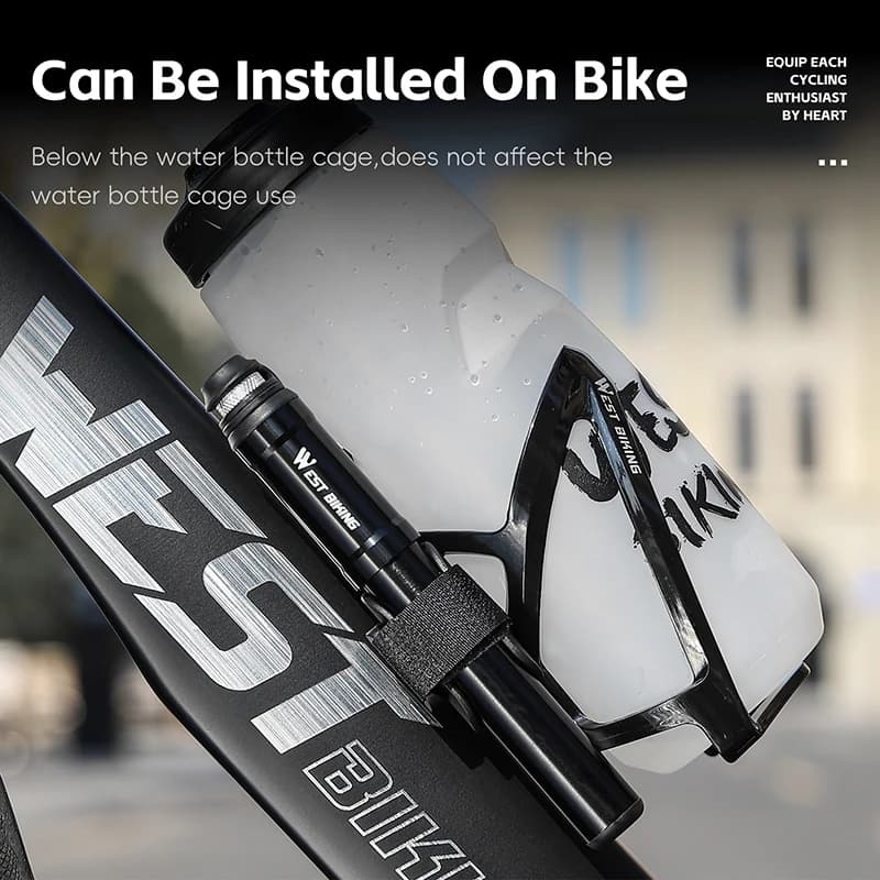 Pompe à vélo portable haute pression WEST BIKING avec flexible pour VTT et route - Équipement pêche