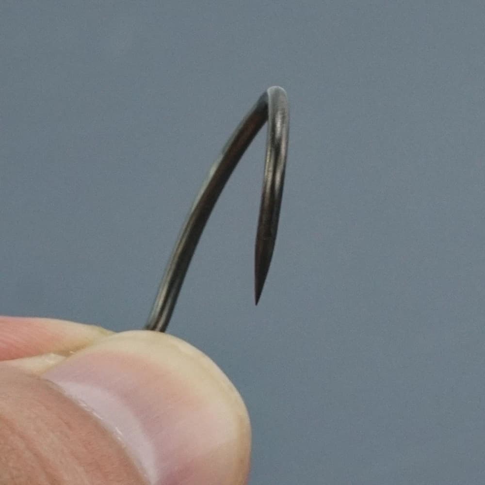 Hameçons de pêche Hirisi 50 pièces acier inoxydable carbone haute résistance avec œil et barbelés PTFE 8031