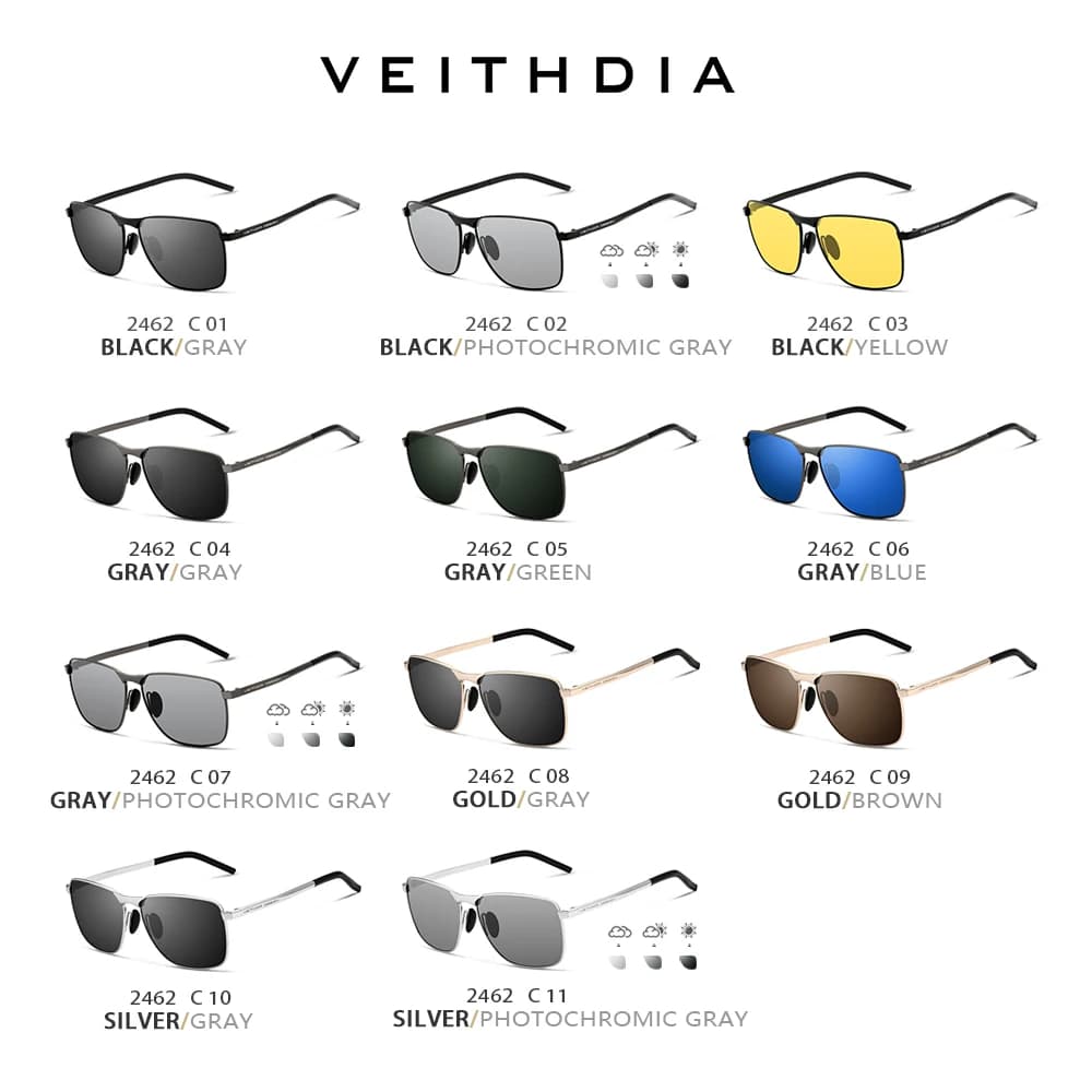 Lunettes de sport vintage VEITHDIA pour pêche - Lentilles polarisées UV400 V2462